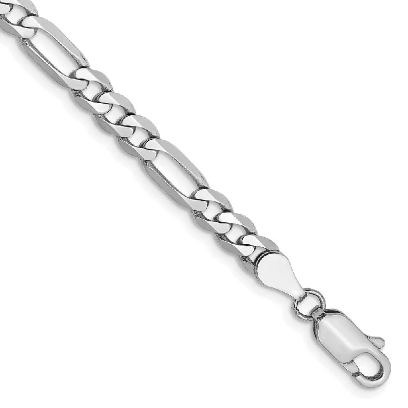 refined niobium cuff bracelet-14k White Gold 4.5mm Flat Figaro Chain Bracelet, 7"