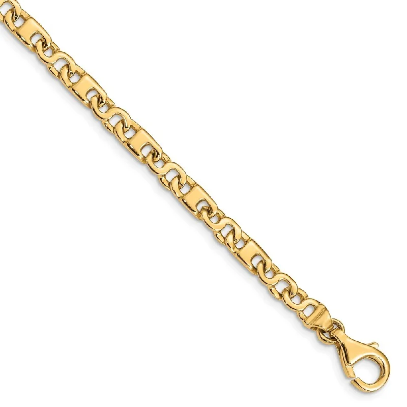 gothic-inspired eagle claw bracelet-14k Yellow Gold 4.4mm Fancy Link Bracelet, 7.25"