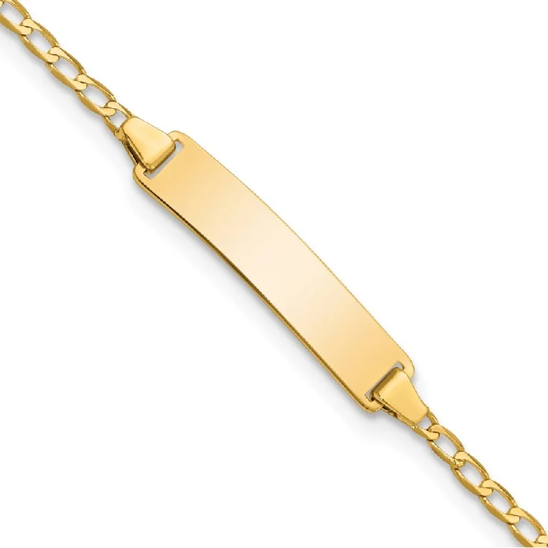 adjustable summit peak bracelet-14k Yellow Gold 4.8mm Flat Curb Link ID Bracelet, 5.5"