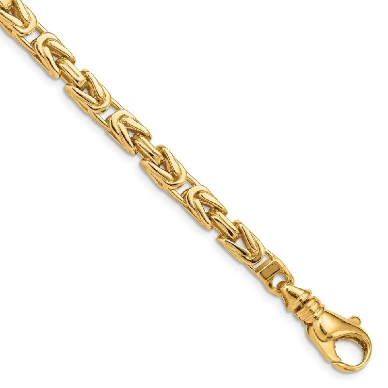 modern sleek crest ridge bracelet-14k Yellow Gold 4.9mm Hand-polished Byzantine Link Bracelet, 8.75"