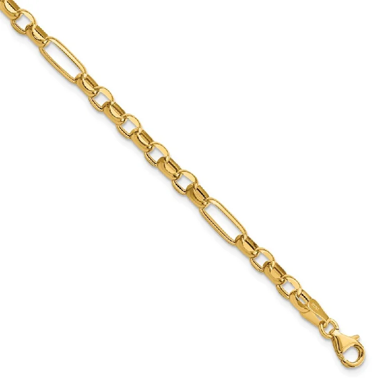 gothic-inspired bat wing bracelet-14k Yellow Gold Fancy Link Bracelet, 7.5" (W-4.35mm)