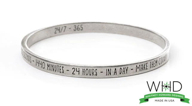 raw aventurine accent bracelet-24/7 365 Make Every Moment Count - "Full Circle" Bangle