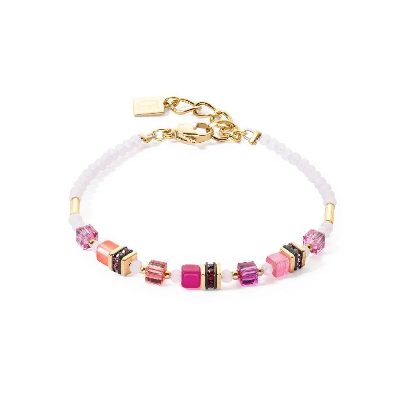 bold hexagonal opal bracelet-Bracelet Mini Cubes Magenta