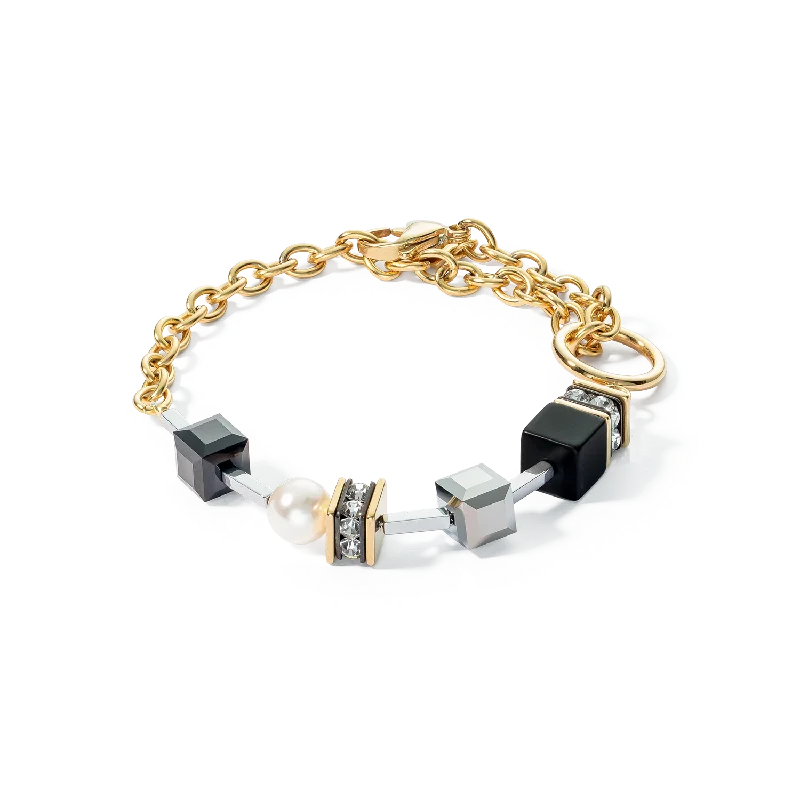 bohemian summit crest bracelet-Bracelet Mysterious Mix gold-black