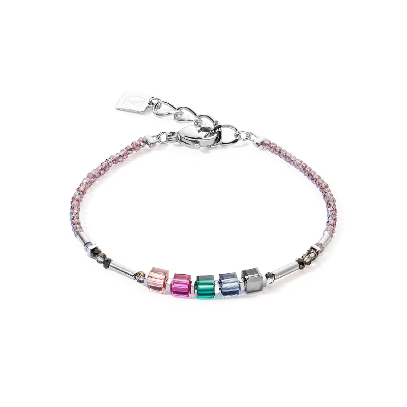 inscribed legacy chain bracelet-Cube Story Minimalistic Sparkling bracelet Multicolour Art Nouveau