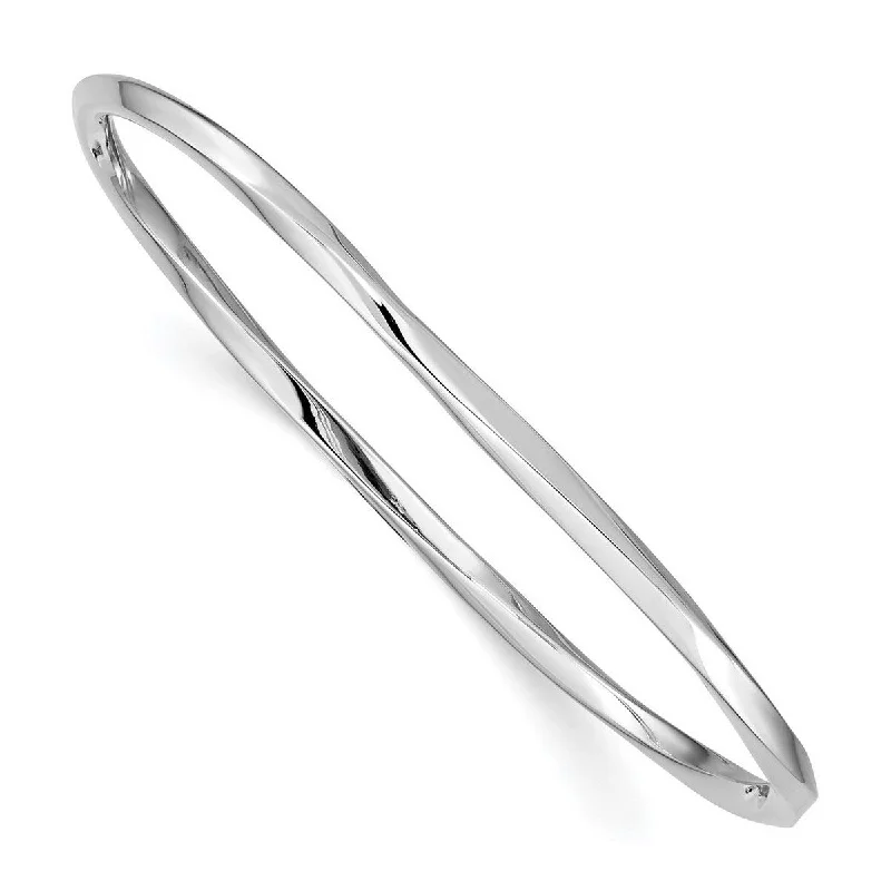 minimalist apex peak bracelet-Curata 925 Sterling Silver 7" 3.5mm Solid Slip on Polished Bangle Bracelet