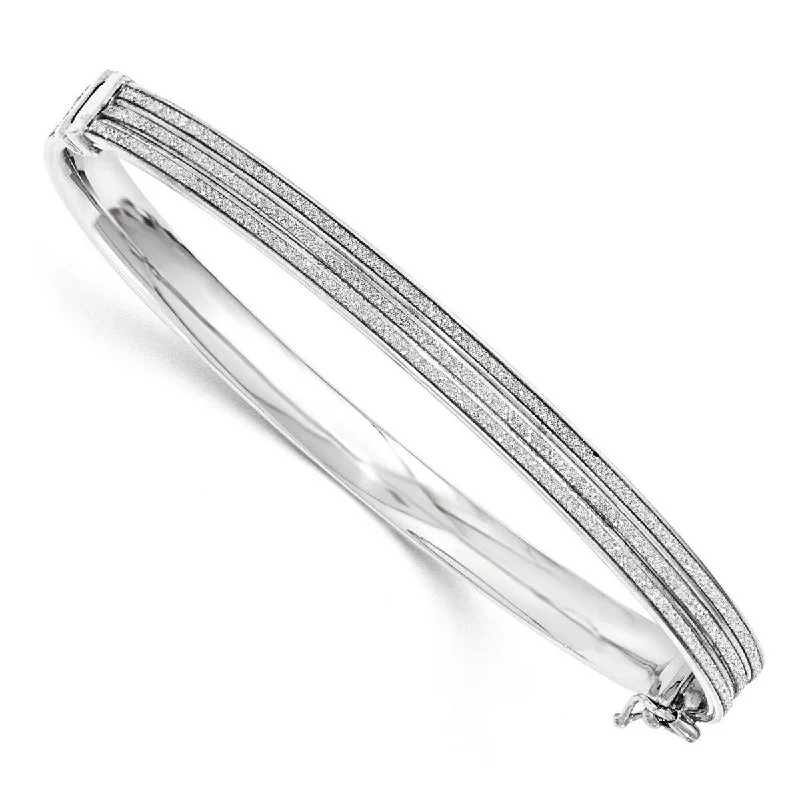 bold topaz peak ridge bracelet-Curata 925 Sterling Silver 7" 6mm Glitter infused Hinged Bangle Bracelet