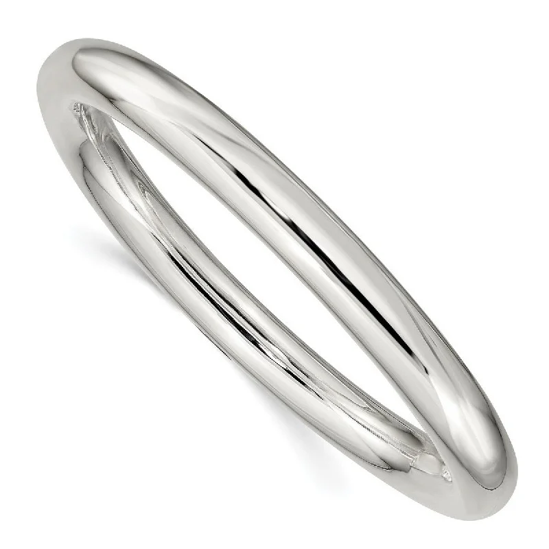 minimalist apex peak bracelet-Curata 925 Sterling Silver 8" 8mm Hollow Slip on Polished Bangle Bracelet