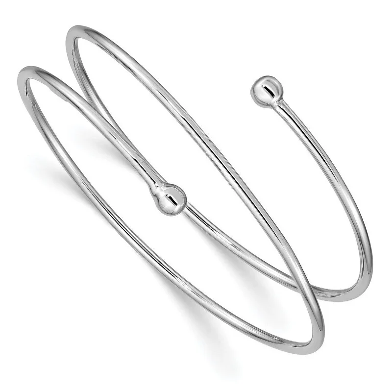 adjustable ridge peak bracelet-Curata 925 Sterling Silver Hollow Slip on Polished Coil Cuff Bangle Bracelet