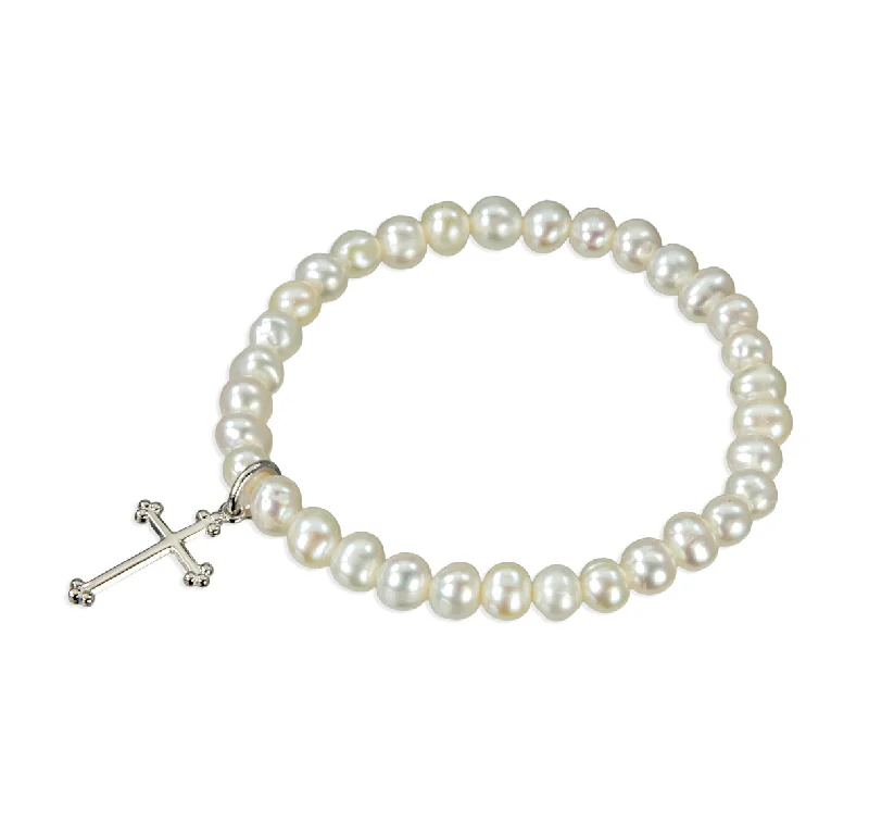 bold opal peak ridge bracelet-Freshwater Pearl Stretch Bracelet - BP4W1701