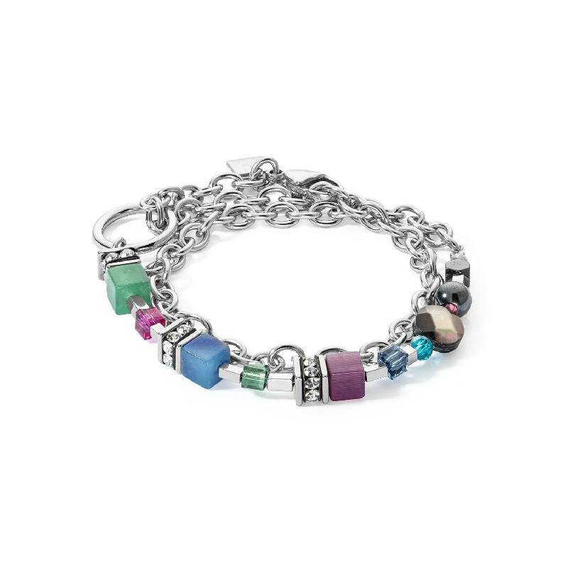 minimalist curve peak bracelet-GeoCUBE® Fusion bracelet Multicolour Gemstone