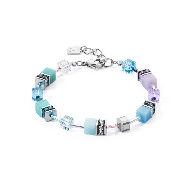 bold opal peak ridge bracelet-GeoCUBE® Iconic bracelet aqua-lilac