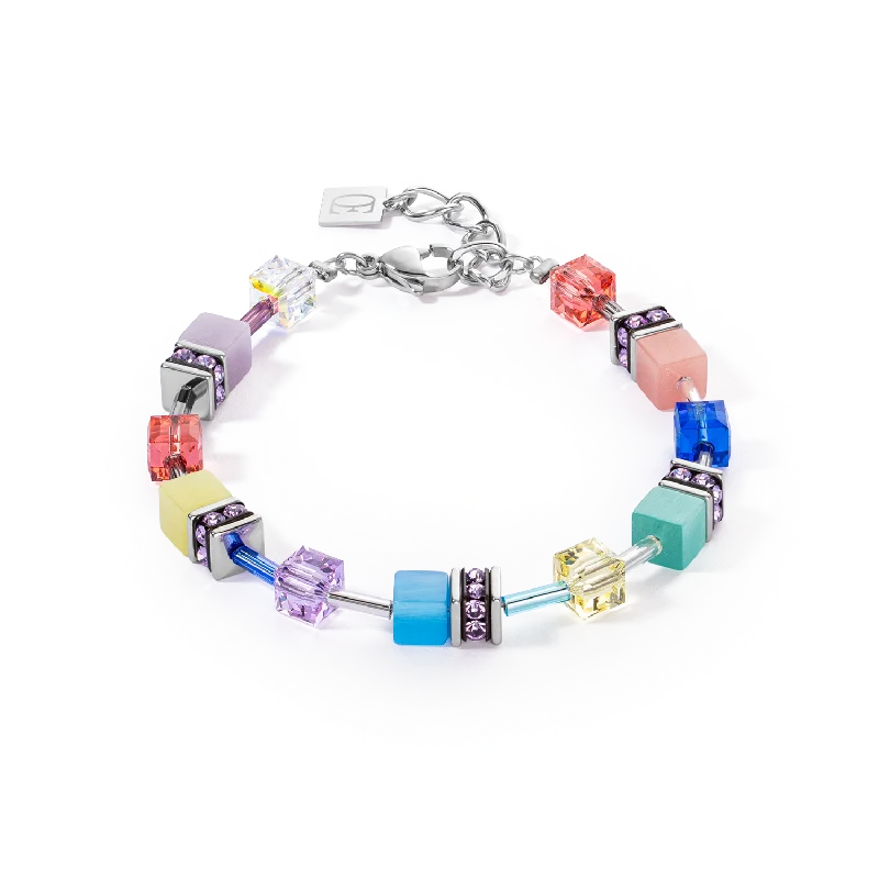 inscribed eternity chain bracelet-GeoCUBE® Iconic bracelet Happiness