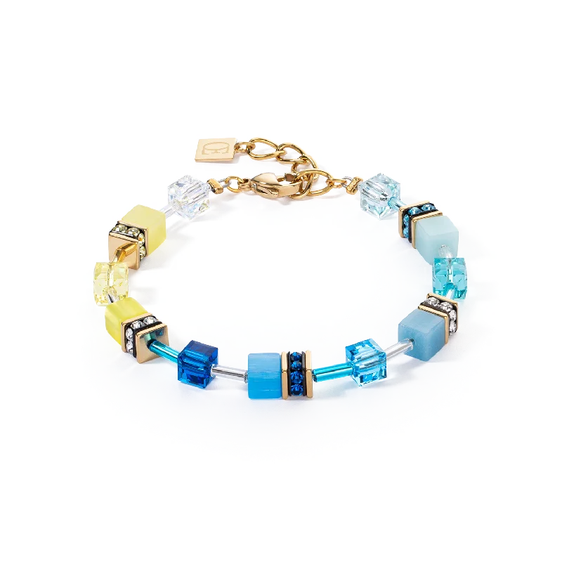 bold topaz peak ridge bracelet-GeoCUBE® Iconic bracelet turquoise-yellow