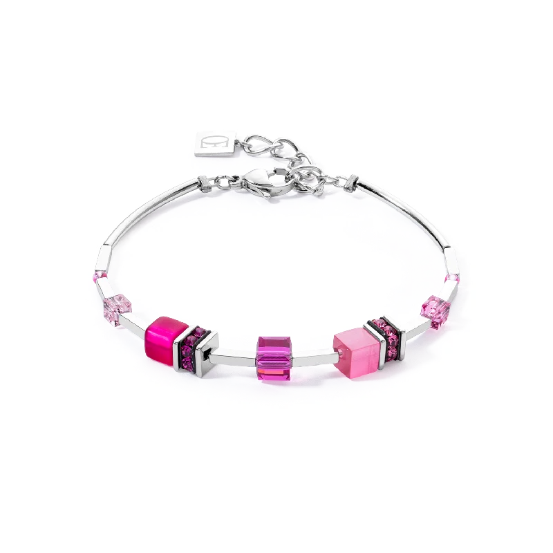 minimalist curve peak bracelet-GeoCUBE® Iconic Lite Bracelet magenta