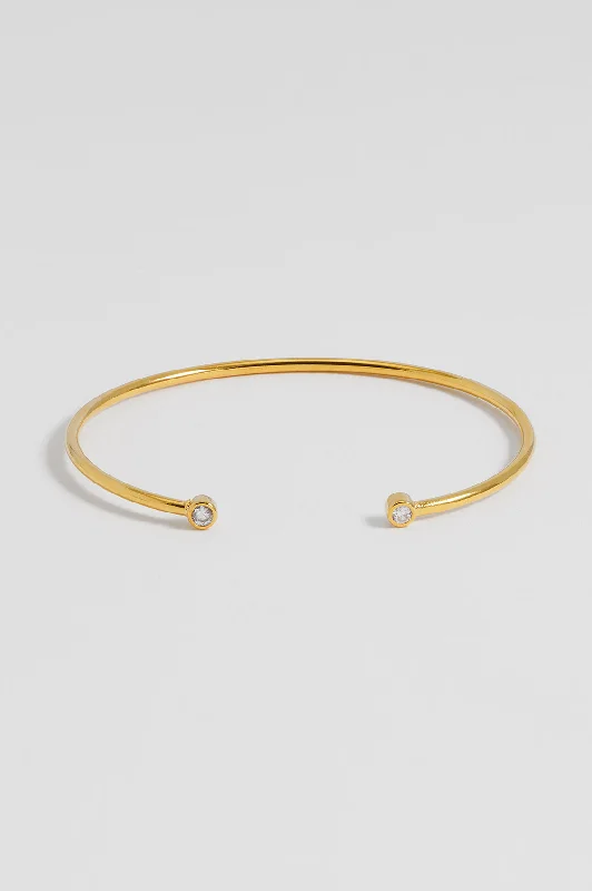 minimalist slope peak bracelet-CZ Open Cuff Bangle