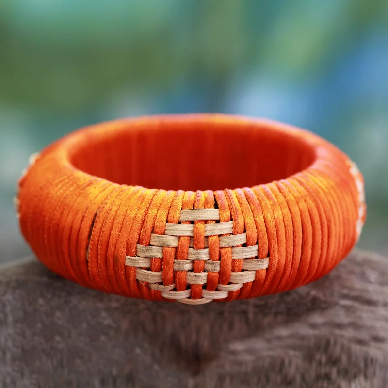 gothic-inspired panther claw bracelet-Indian Sun Hand Crafted Natural Fiber Bangle Bracelet