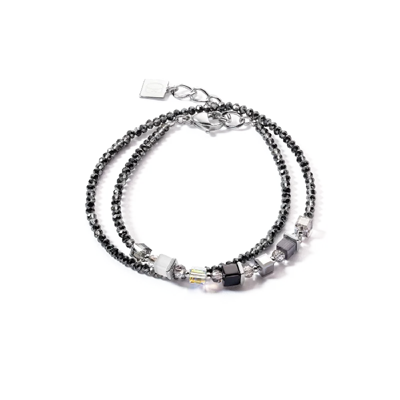 polished silver nebula bracelet-Joyful Colours Wrap bracelet silver grey