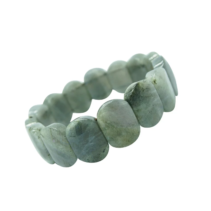 art deco turquoise bracelet-Natural Labradorite Stretch Bracelet