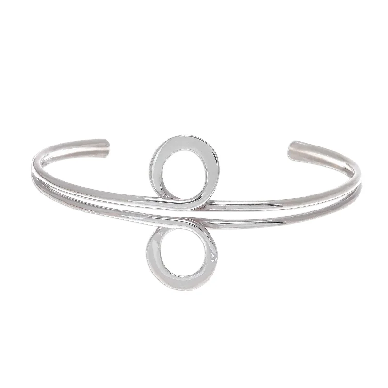 dainty twig chain bracelet-Novica Handmade Infinite Sterling Silver Cuff Bracelet