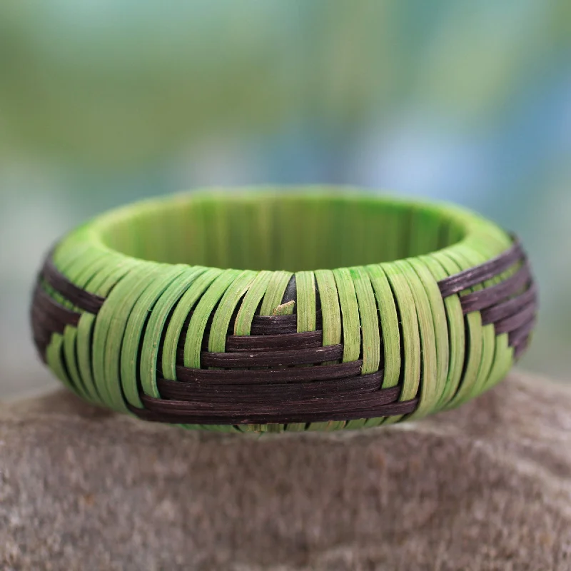 polished copper arc bracelet-Olive Hills Handmade Modern Natural Fiber Bangle Bracelet