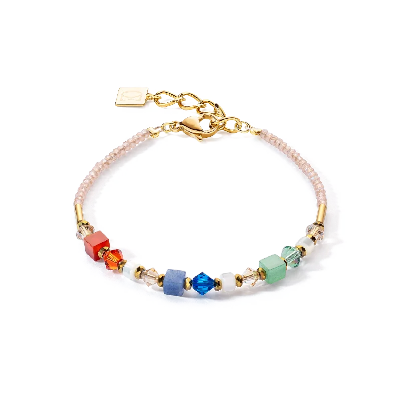 inscribed unity chain bracelet-Princess Shape Mix bracelet dopamine