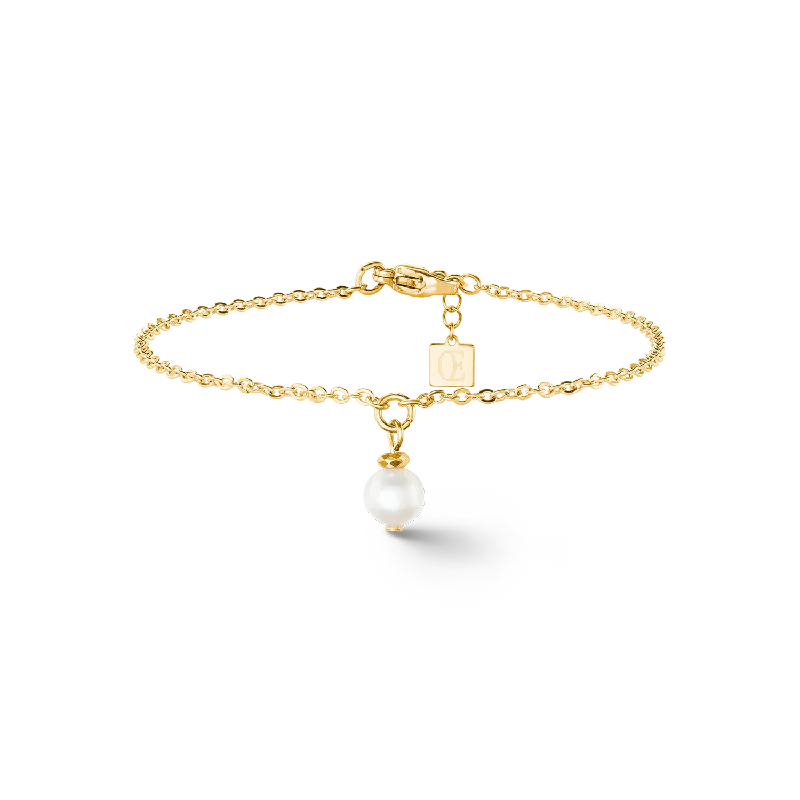 bold sapphire peak ridge bracelet-Solitaire freshwater pearl bracelet gold