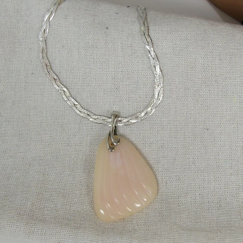 adjustable summit peak necklace-Big Peruvian Pink Opal Pendant Necklace