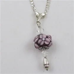 raw agate cluster necklace-Amethyst Flower Handmade Pendant Necklace