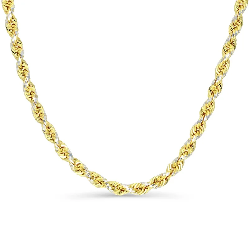 inscribed legacy chain necklace-10KT Two-Tone Gold 24-inch 4MM Rope Chain