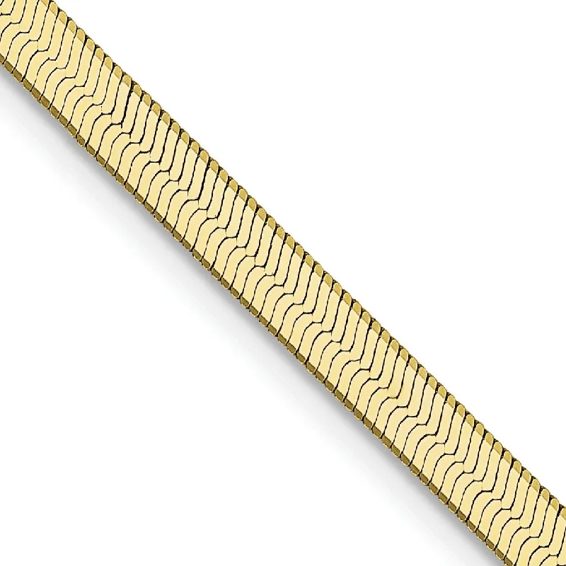 bohemian summit peak necklace-10KT Yellow Gold 16-inch 3MM Herringbone Chain