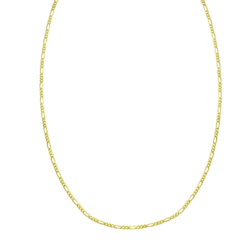 adjustable steel choker necklace-10KT Yellow Gold 18-inch 1.3MM Figaro Chain