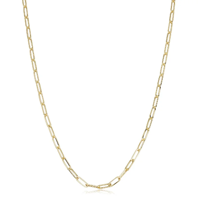 bohemian summit crest necklace-10KT Yellow Gold 18-inch 2.5MM Paperclip Chain