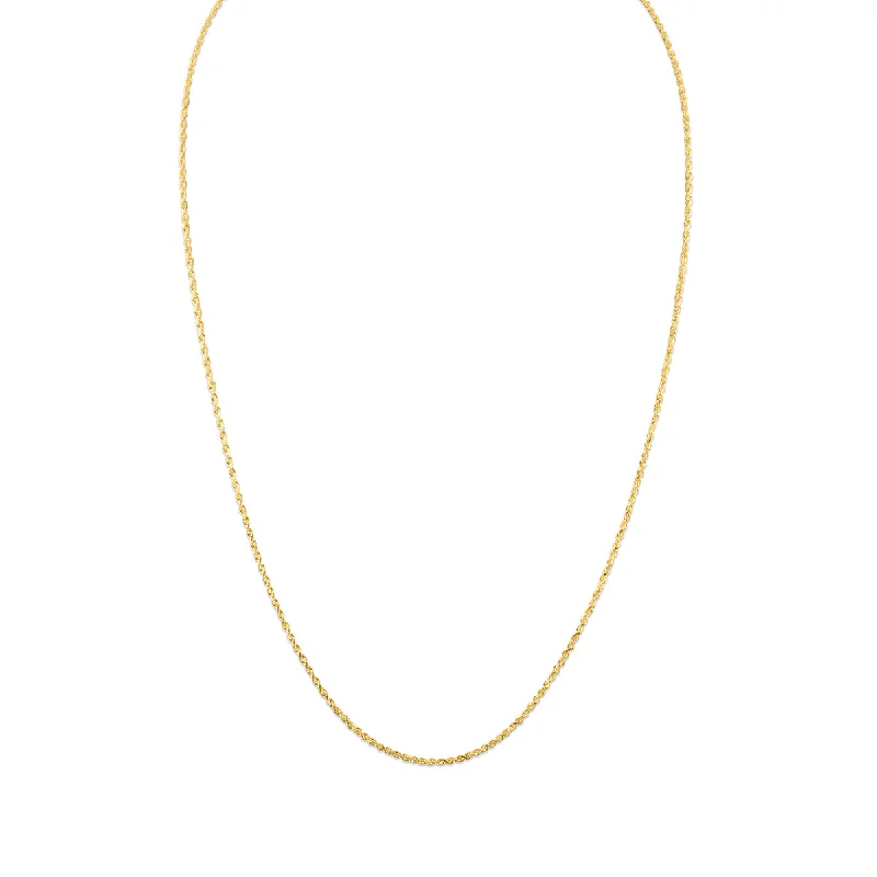 bohemian summit peak necklace-10KT Yellow Gold 20-inch 1.2MM Rope Solid Chain