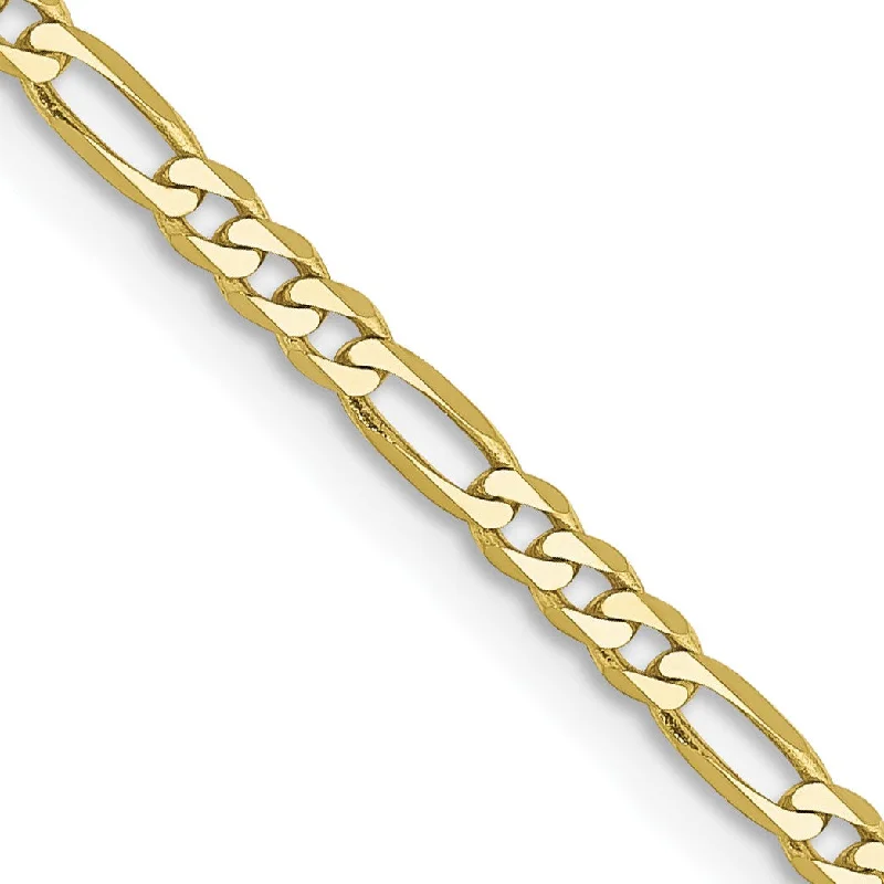 adjustable cedar crest necklace-10KT Yellow Gold 22-inch 2.2MM Lobster Clasp Figaro Chain