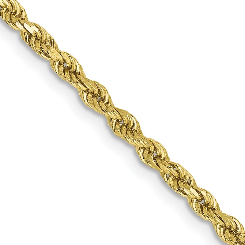 bold sunstone layered necklace-10KT Yellow Gold 24-inch 2.5MM Diamond-cut Lobster Clasp Rope Chain