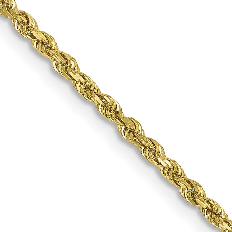 artisan-crafted agate necklace-10KT Yellow Gold 26-inch 1.75MM Diamond-cut Lobster Clasp Rope Chain