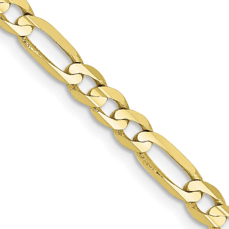 minimalist crest summit necklace-10KT Yellow Gold 26-inch 4MM Figaro Chain