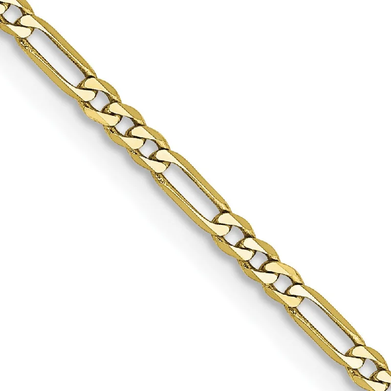 minimalist apex peak necklace-10KT Yellow Gold 30-inch 1.75MM Lobster Clasp Figaro Chain