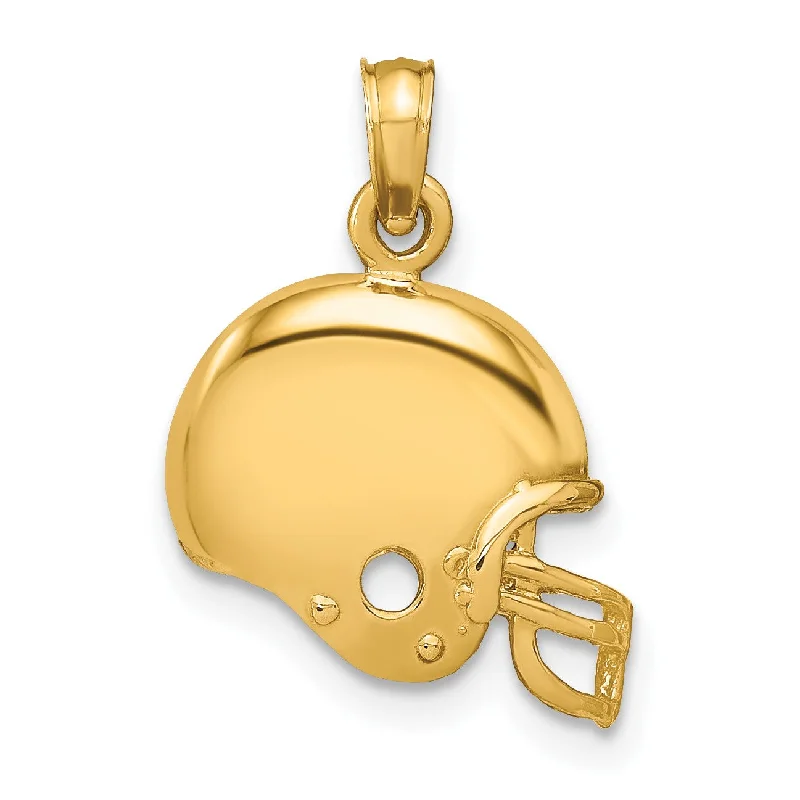 inscribed eternity chain necklace-14KT Yellow Gold 20X14MM Football Helmet Pendant. Chain Not Included