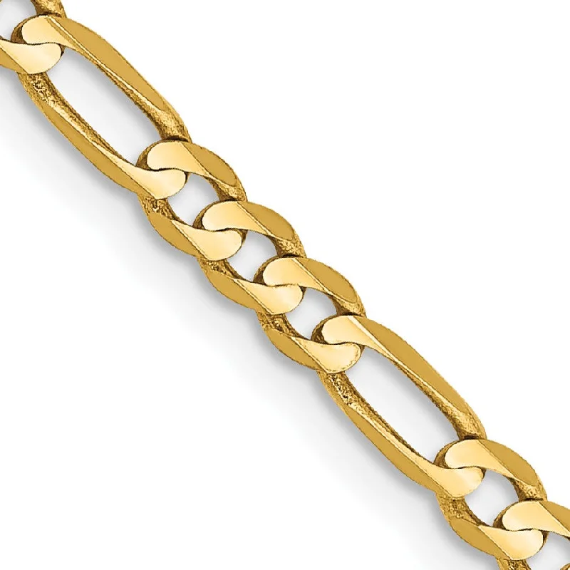 bold ruby peak ridge necklace-14KT Yellow Gold 24-inch 3MM Lobster Clasp Figaro Chain