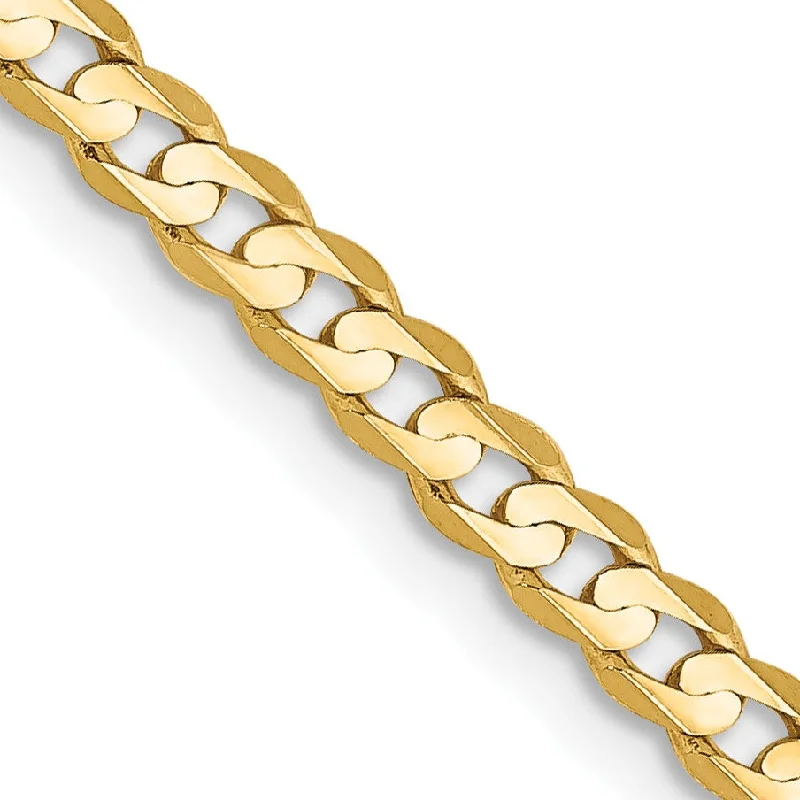 adjustable cedar ridge necklace-14KT Yellow Gold 26-inch 3MM Curb Chain