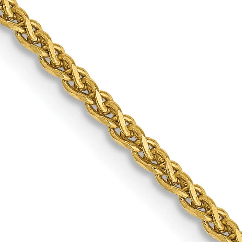 bohemian summit crest necklace-14KT Yellow Gold 30-inch 1.4MM Diamond-cut Lobster Clasp Spiga Link Chain