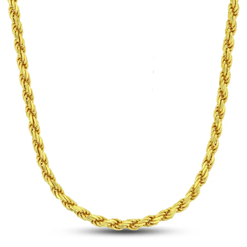 bold amethyst peak ridge necklace-14KT Yellow Gold Plated Sterling Silver 24-inch 5MM Diamond-cut Chain