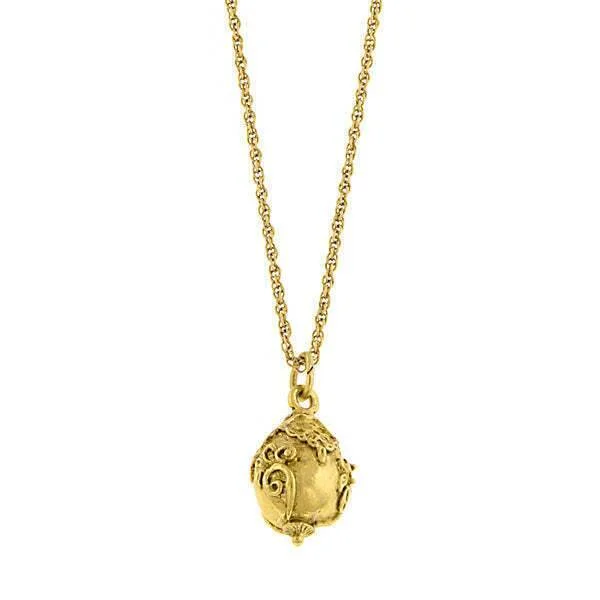 nature-themed crest ridge necklace-1928 Jewelry Gold Egg Pendant Necklace 16" + 3" Extender