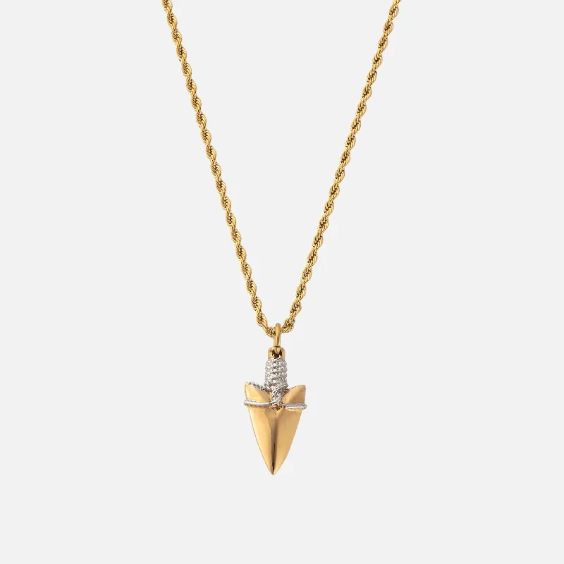 minimalist summit peak necklace-"FLECHÉ" PENDANT - GOLD