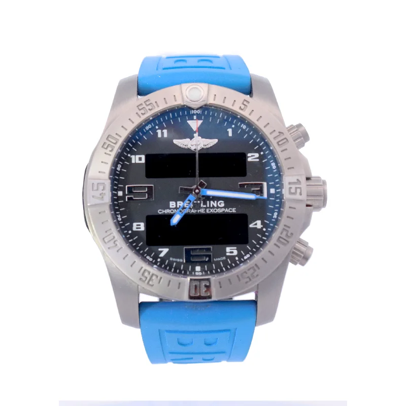 raw aventurine accent necklace-Breitling Mens Exospace B55 Titanium Black Digital/ Analog Dial Watch  | Ref# EB5510H2/BE79