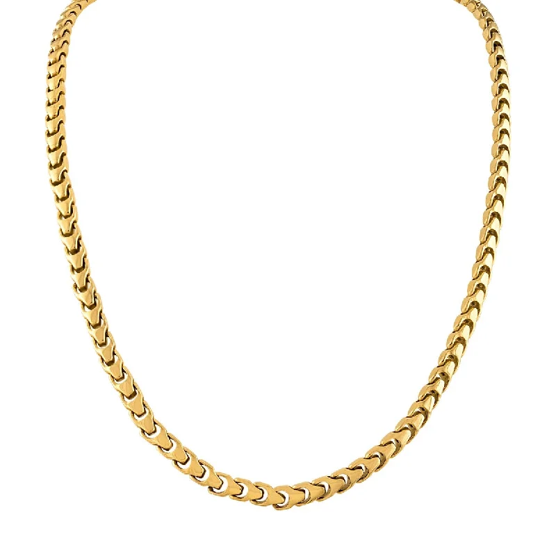 polished gold arc necklace-Bulova Yellow Stainless Steel 22-inch Chain