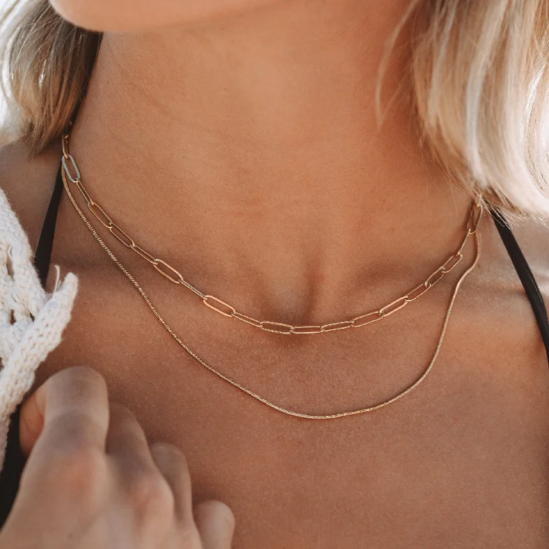 inscribed legacy chain necklace-"Melrose" Layered Necklace