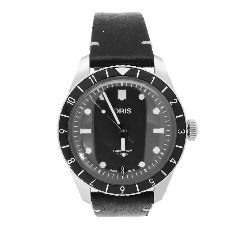 raw amber accent necklace-Oris Diver Sixty-Five Stainless Steel 40mm Black Dot Dial Watch | Ref# 0140077724054